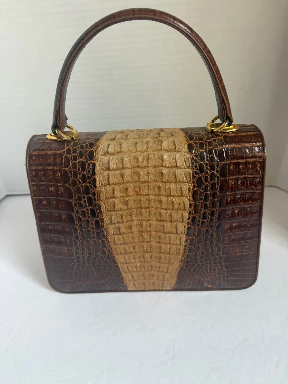 Andrea Carrano Crocodile Top-Handle Bag